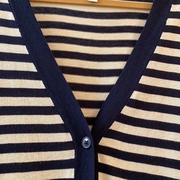 Dressbarn Stripe cardigan sweater top Womens 1X Button up office career Nautical - Picture 4 of 4